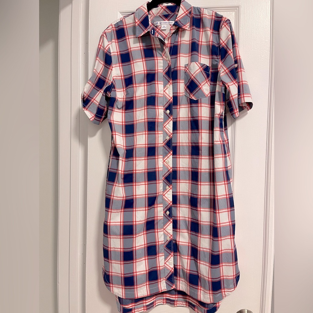 Southern Tide Intercostal Franca Plaid Shirt Dress in medium NWOT - Picture 6 of 13